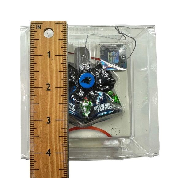 NFL Carolina Panthers Football Bell Glitter Christmas Holiday Ornaments Set of 6 - Picture 8 of 8